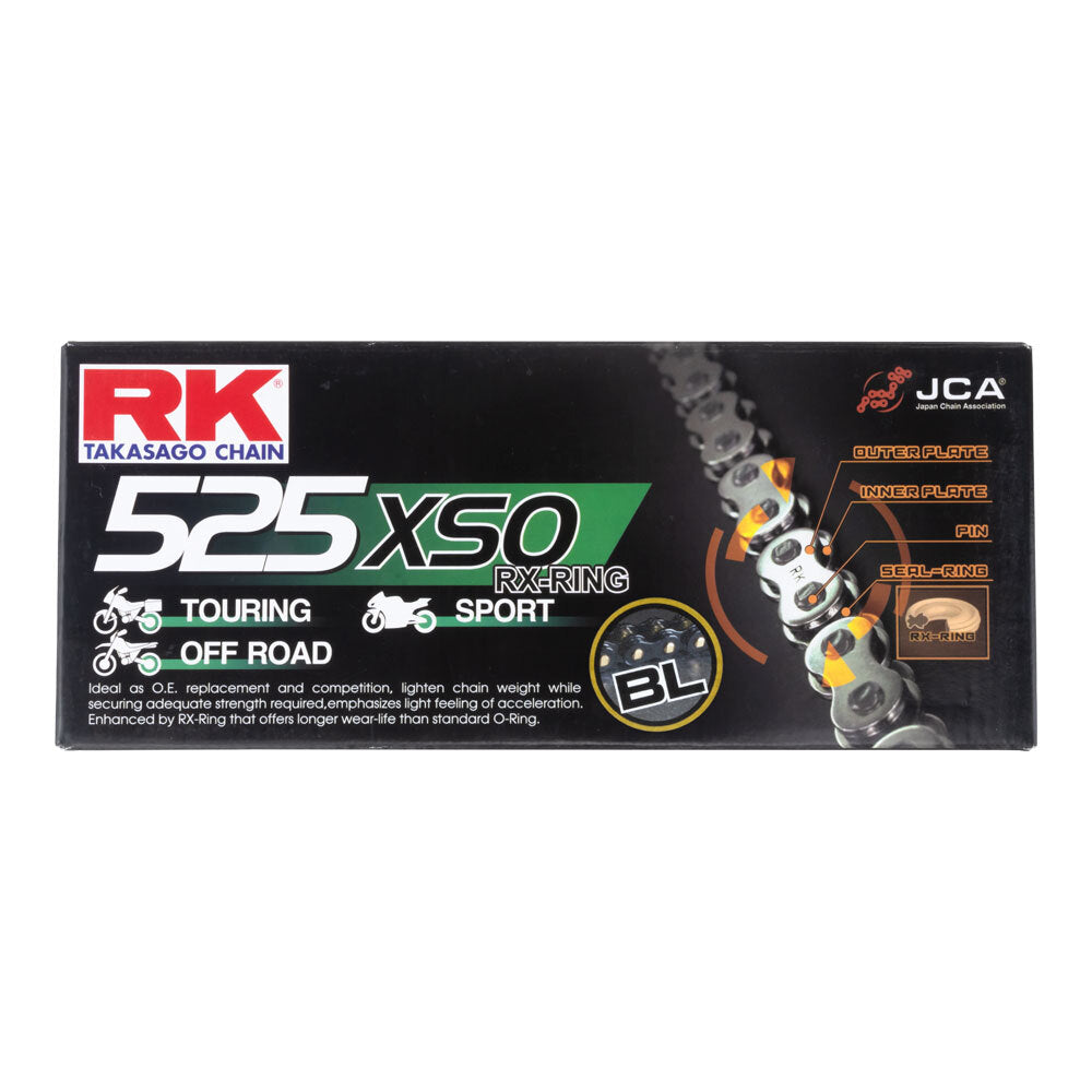 RK Chains - RK CHAIN BL525XSO-120L BLACK - Shark Leathers