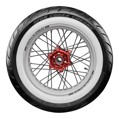 Avon Cobra Chrome 150/80B16 White Wall Rear Tyre (77V Rating) AV92