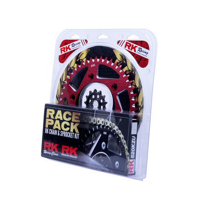 RK Chains - PRO PACK - RK CHAIN & SPR KIT GOLD+RED 13/49 CRF250R 04-17 - Shark Leathers