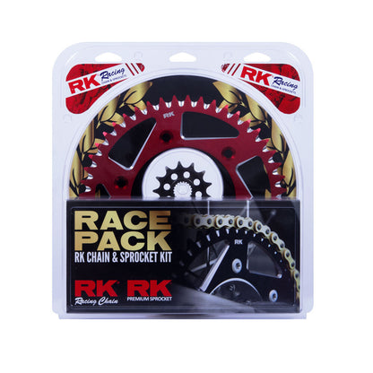 RK Chains - PRO PACK - RK CHAIN & SPR KIT GOLD+RED 13/49 CRF250R 04-17 - Shark Leathers