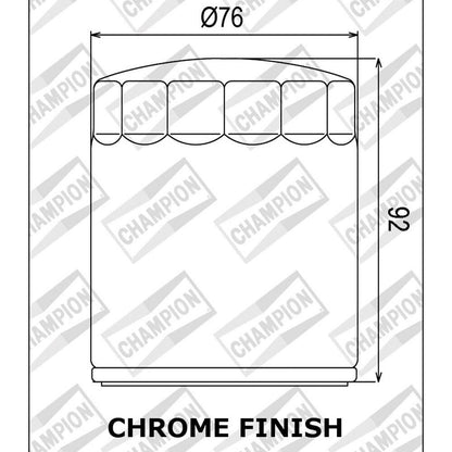 CHAMPION OIL FILTER ELEMENT - COF070C (170) [Chrome]