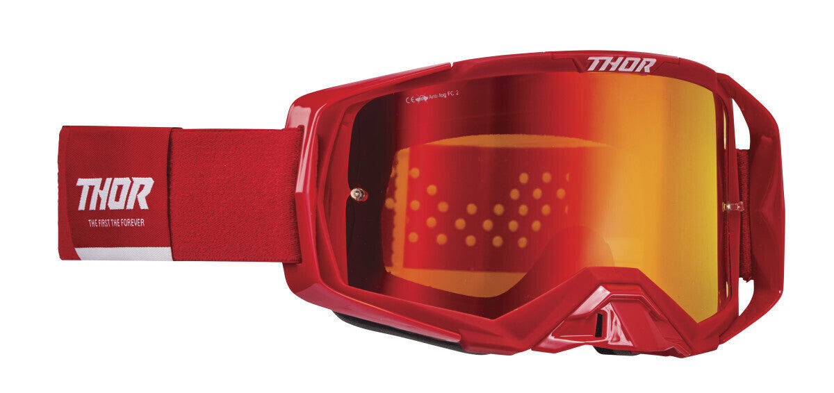 Thor Activate Goggles Red/White w/ Mirror Irridium Lens