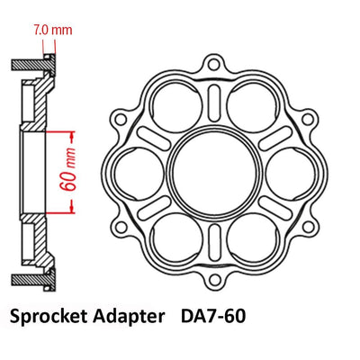 JT REAR ALLOY SPROCKET ADAPTOR : DUCATI 760B (6 BOLT)