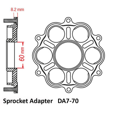 JT REAR ALLOY SPROCKET ADAPTOR : DUCATI 770B (6 BOLT)