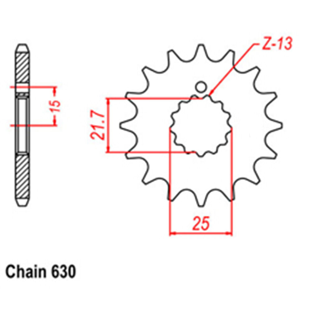 FRONT SPROCKET - STEEL 16T 630P LINK