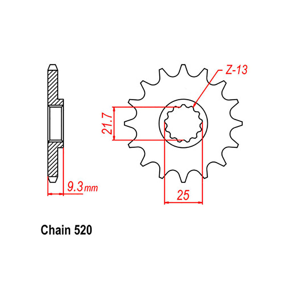 FRONT SPROCKET - STEEL 14T 520P LINK