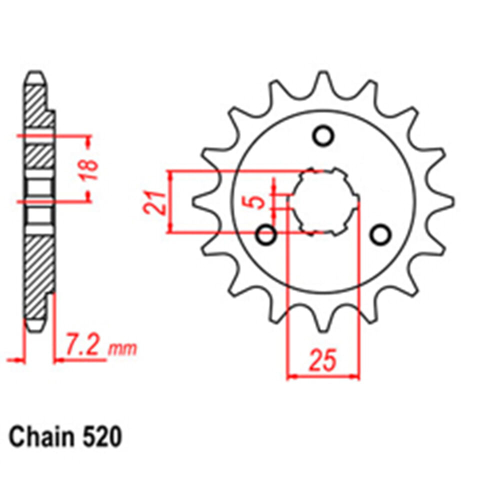 FRONT SPROCKET - STEEL 15T 520P LINK