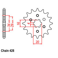 FRONT SPROCKET - STEEL 13T 428P D/D LINK
