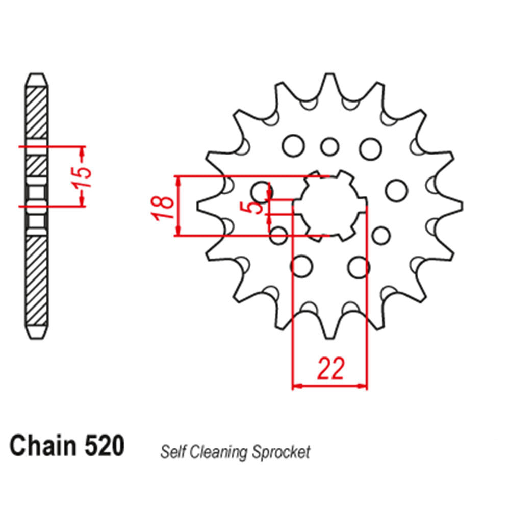 FRONT SPROCKET - STEEL 12T 520P LINK