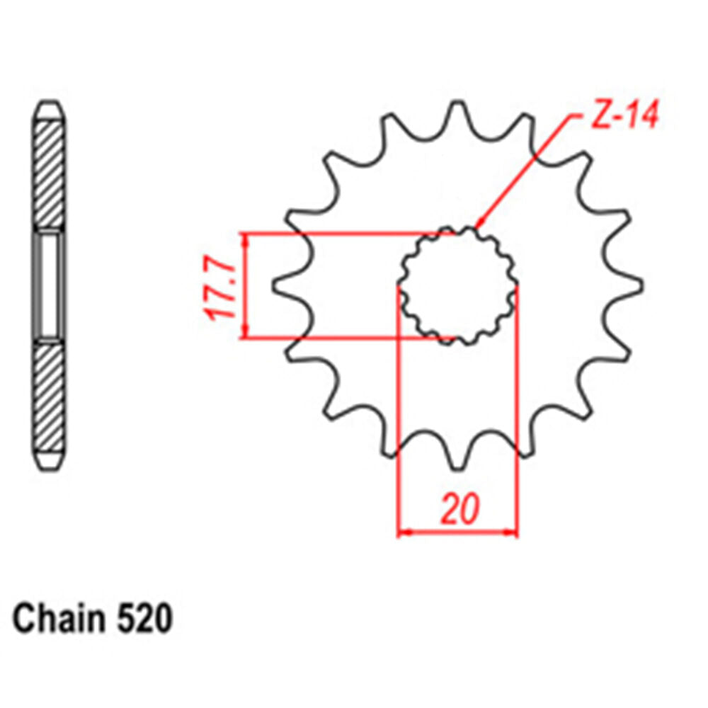 FRONT SPROCKET - STEEL 15T 520P LINK