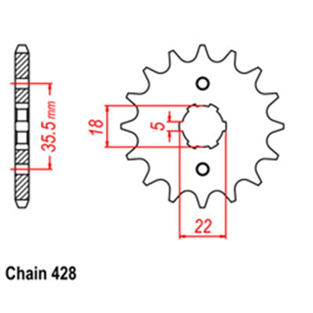 FRONT SPROCKET - STEEL 14T 428P LINK