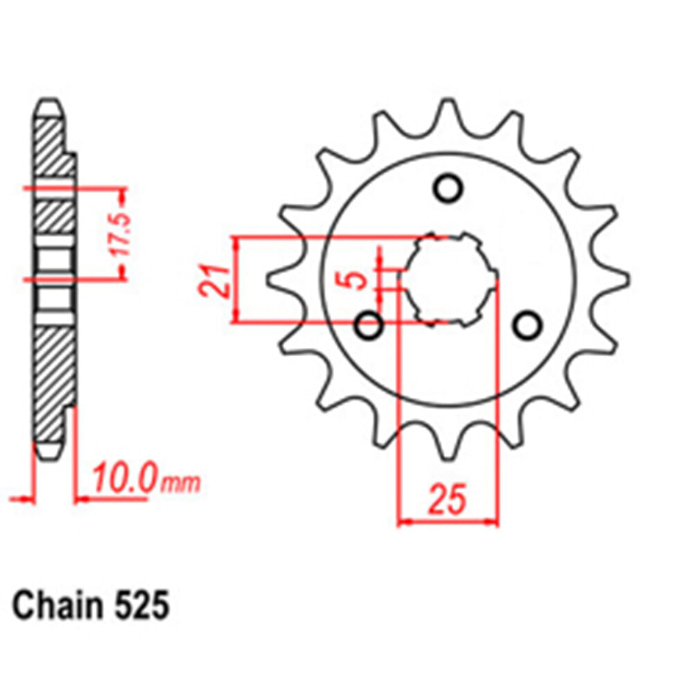 FRONT SPROCKET - STEEL 14T 525P LINK