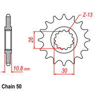 FRONT SPROCKET - STEEL W/-RUBBER CUSH 17T 530P LINK