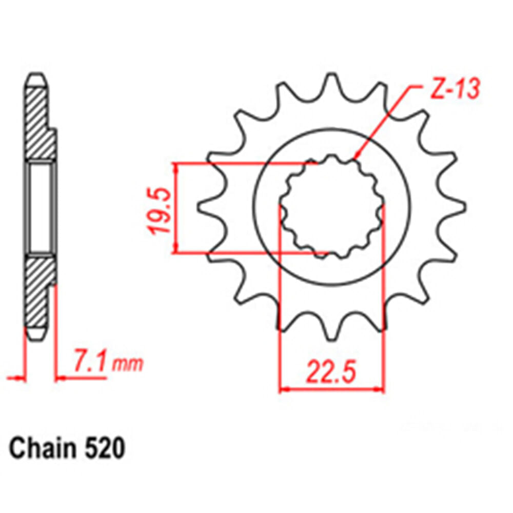 FRONT SPROCKET - STEEL 15T 520P LINK
