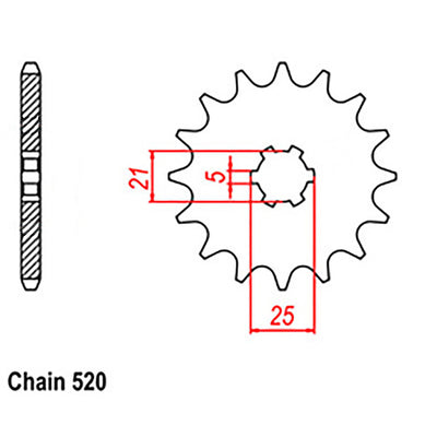 LINK - FRONT SPROCKET - STEEL 12T 520P (NOT DRILLED) - Shark Leathers