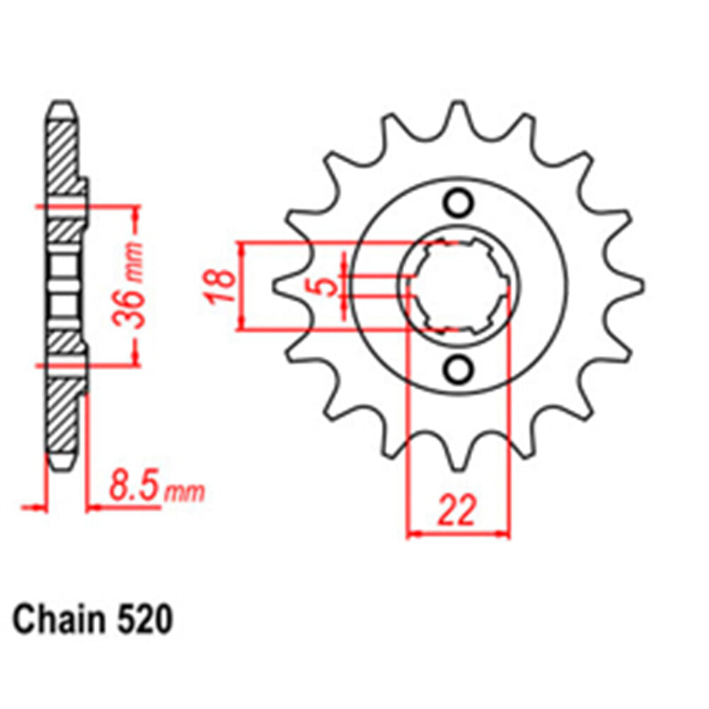 FRONT SPROCKET - STEEL 14T 520P LINK