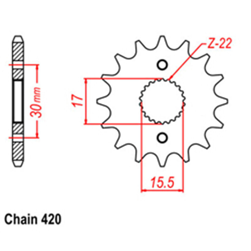 FRONT SPROCKET - STEEL 16T 420P LINK