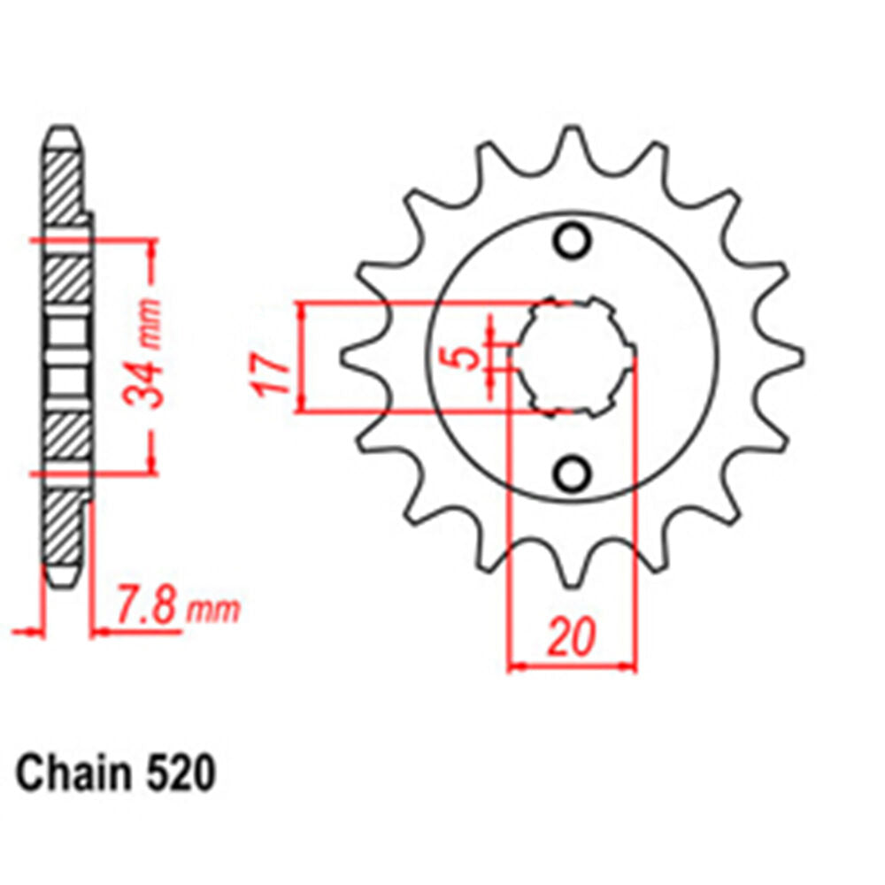 FRONT SPROCKET - STEEL 15T 520P LINK