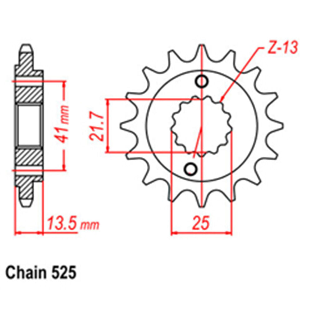 FRONT SPROCKET - STEEL 16T 525P LINK