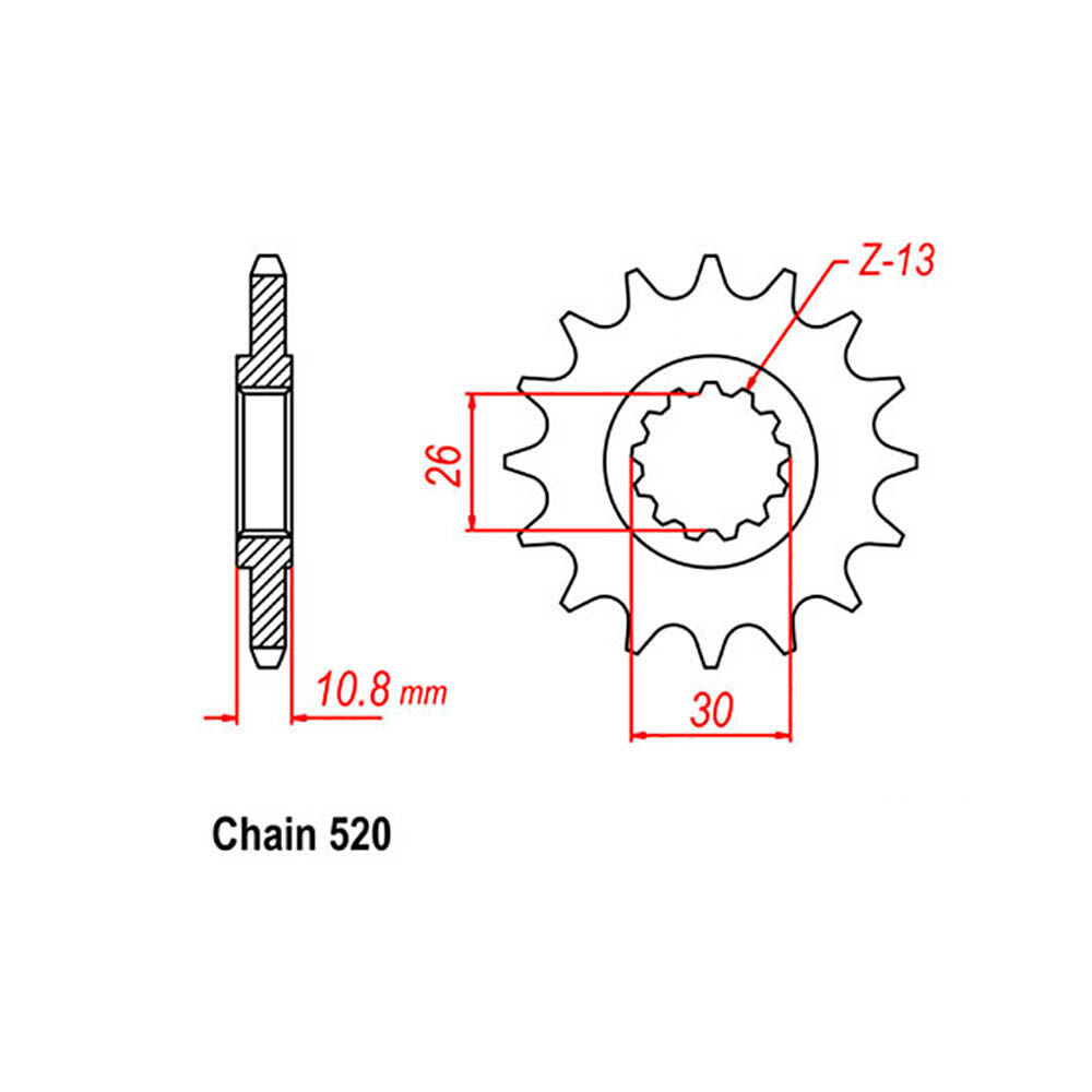 FRONT SPROCKET - STEEL 15T 520P LINK