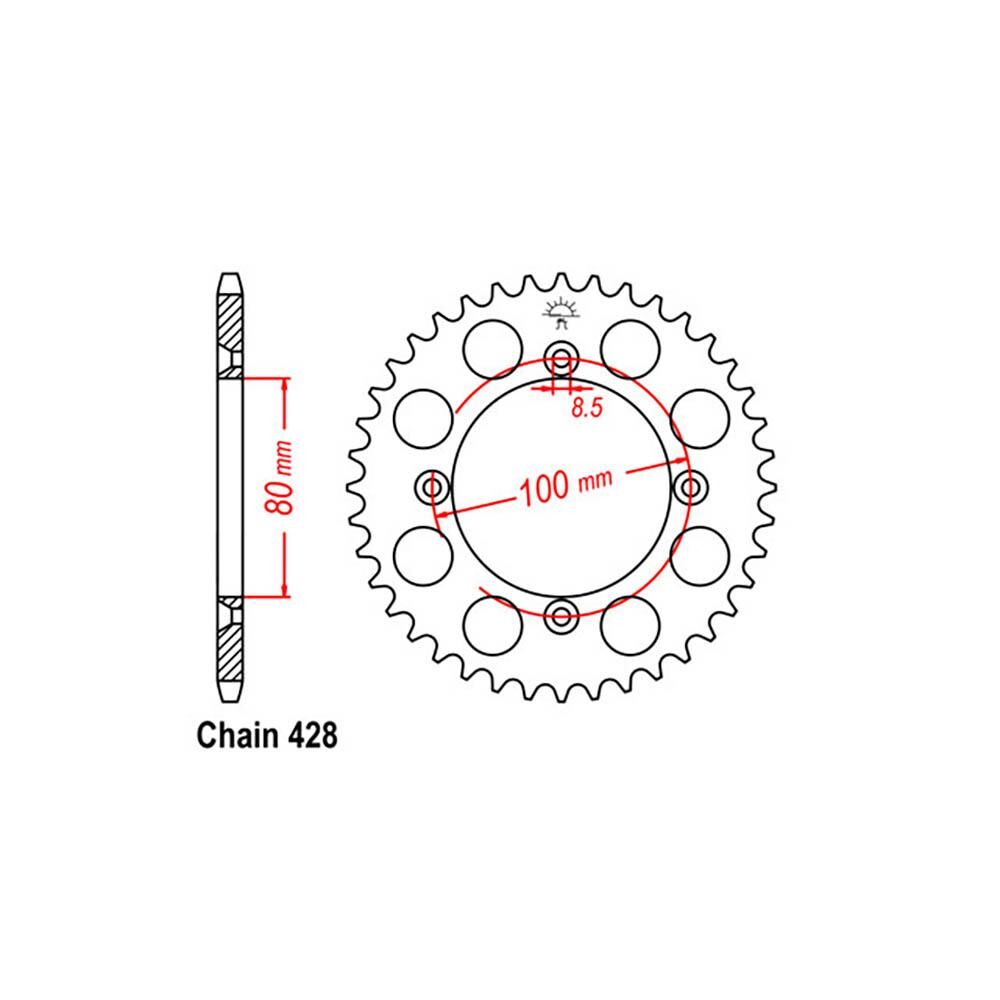 REAR SPROCKET - STEEL 46T 428P