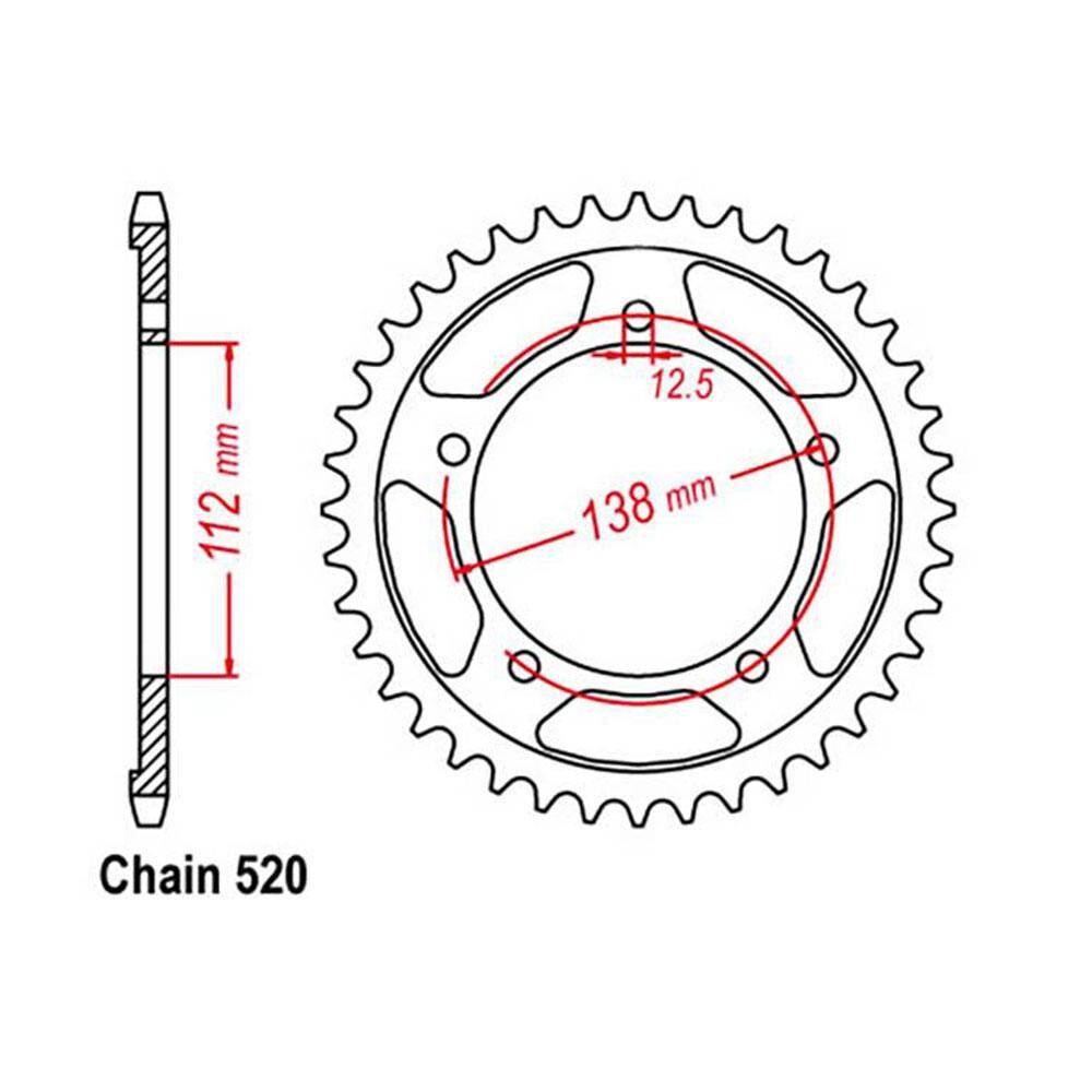 REAR SPROCKET - STEEL 39T 520P