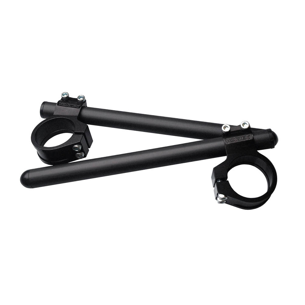 Vortex - VORTEX - HANDLE BARS CLIP-ONS 7 DEGREE KIT - 53MM BLACK - Shark Leathers