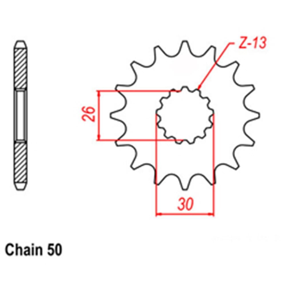 FRONT SPROCKET - STEEL WITH RUBBER CUSH 19T 530P