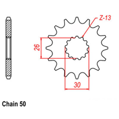 FRONT SPROCKET - STEEL WITH RUBBER CUSH 19T 530P