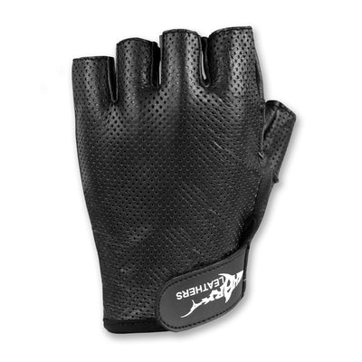 Shark Fingerless Leather Gloves, Side View | Shark Leathers