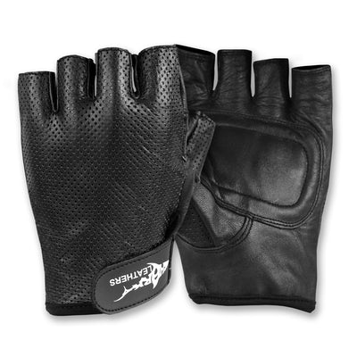 Shark Fingerless Leather Gloves, Front | Shark Leathers