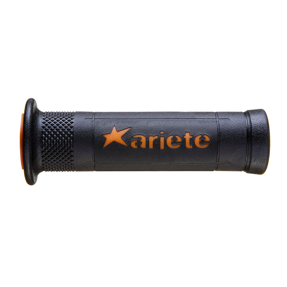 Ariete - ARIETE HAND GRIPS - ARIRAM - ROAD - BLACK ORANGE 120mm Open End : 02642ARN - Shark Leathers