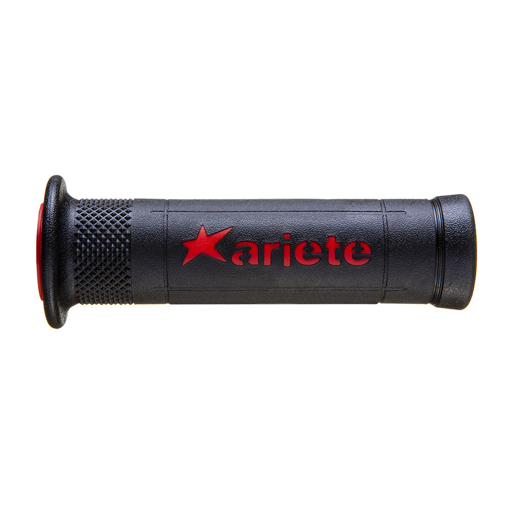 Ariete - ARIETE HAND GRIPS - ARIRAM - ROAD - BLACK RED 120mm Open End: 02642-RN - Shark Leathers
