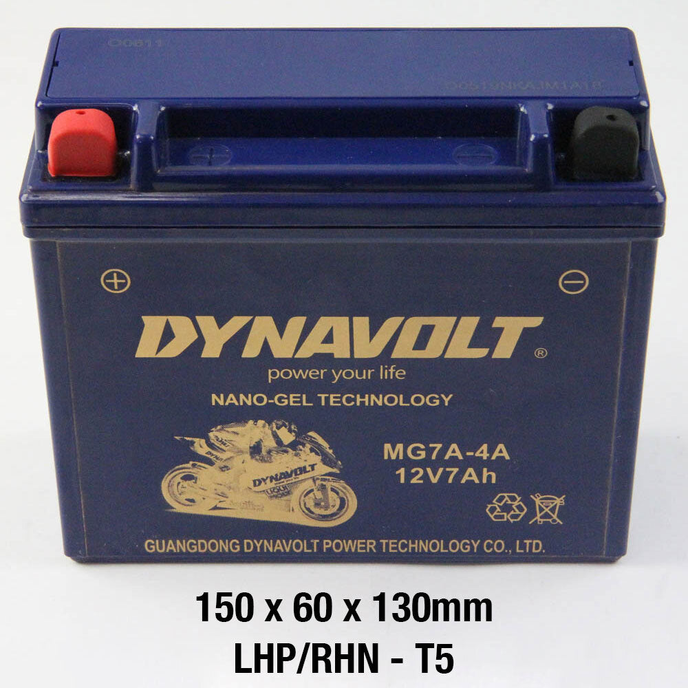 Dynavolt Batteries - DYNAVOLT, N-GEL: MG7A-4A [7AH CA160] CTN6 (DG8 - UN2800) - Shark Leathers