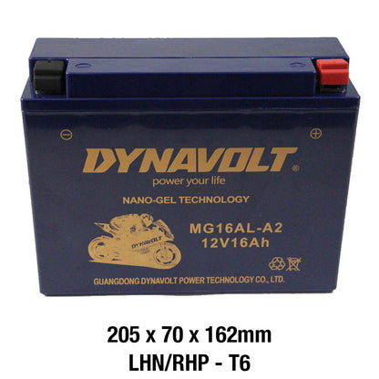 Dynavolt Batteries - DYNAVOLT, N-GEL: MG16AL-A2 [16AH CA300] CTN4 (DG8 - UN2800) - Shark Leathers