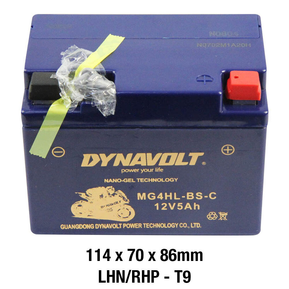 Dynavolt Batteries - DYNAVOLT, N-GEL: MG4HL-BS-C [4.5AH CA140] CTN9 (DG8 - UN2800) - Shark Leathers