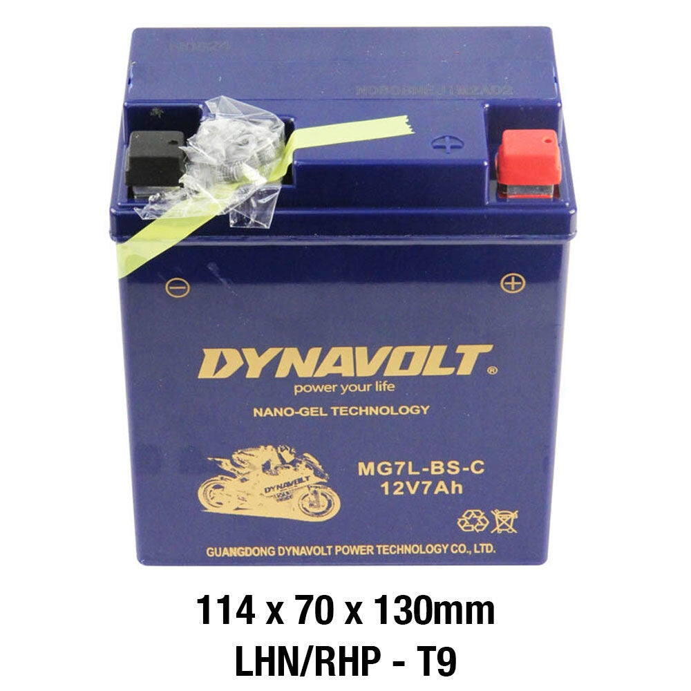 Dynavolt Batteries - DYNAVOLT, N-GEL: MG7L-BS-C [7Ah CA 200] CTN9 (DG8 - UN2800) - Shark Leathers