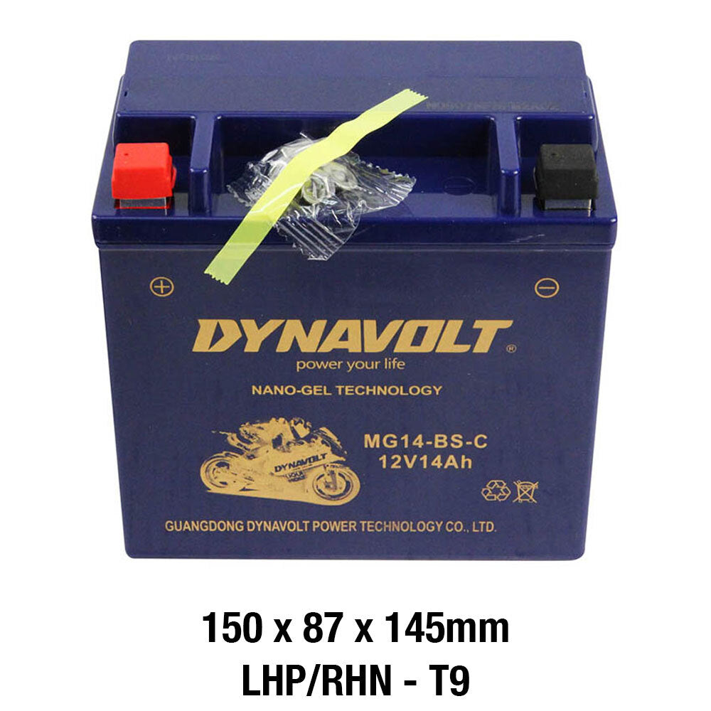 Dynavolt Batteries - DYNAVOLT, N-GEL: MG14-BS-C [14AH CA310] CTN4 (DG8 - UN2800) - Shark Leathers