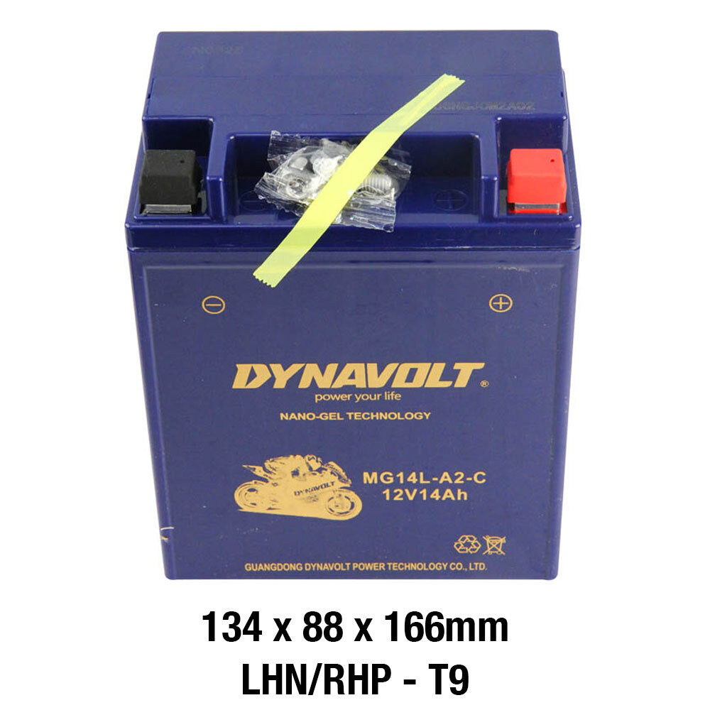 Dynavolt Batteries - DYNAVOLT, N-GEL: MG14L-A2-C [14AH CA310] CTN5 (DG8 - UN2800) - Shark Leathers