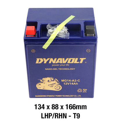 Dynavolt Batteries - DYNAVOLT, N-GEL: MG14-A2-C [14AH CA310] CTN5 (DG8 - UN2800) - Shark Leathers