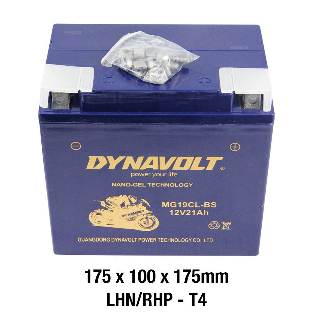 Dynavolt Batteries - DYNAVOLT, N-GEL: MG19CL-BS [21AH CA 390] CTN4 (DG8 - UN2800) - Shark Leathers