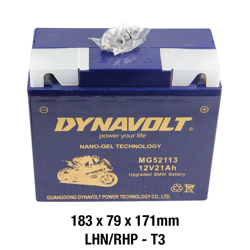 Dynavolt Batteries - DYNAVOLT, N-GEL: MG52113 - [21AH CA350] CTN4 (DG8 - UN2800) - Shark Leathers