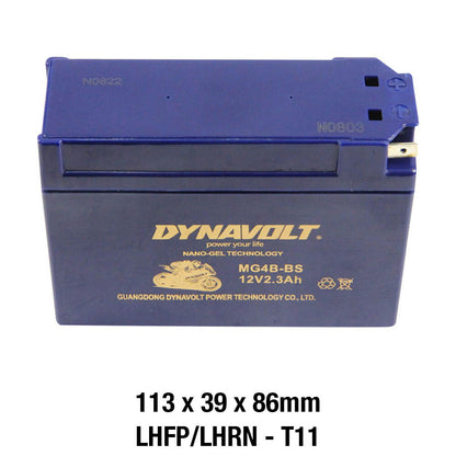 Dynavolt Batteries - DYNAVOLT, N-GEL: MG4B-BS [2.3AH CA80] CTN16 (DG8 - UN2800) - Shark Leathers