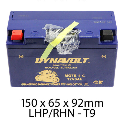 Dynavolt Batteries - DYNAVOLT, N-GEL: MG7B-4-C [6AH CA190] CTN10 (DG8 - UN2800) - Shark Leathers