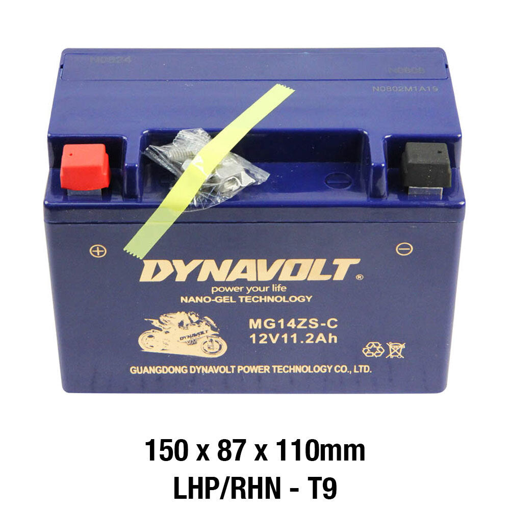 Dynavolt Batteries - DYNAVOLT, N-GEL: MG14ZS-C [12AH CA310] CTN4 (DG8 - UN2800) - Shark Leathers