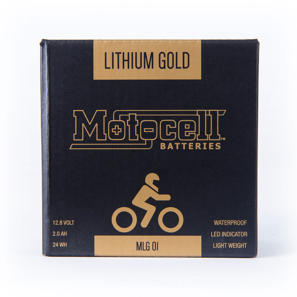 Motocell Batteries - MOTOCELL LITHIUM GOLD - MLG01 24WH CTN10 (DG9.2 - UN3480) - Shark Leathers