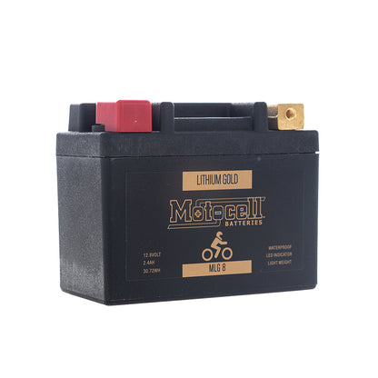 Motocell Batteries - MOTOCELL LITHIUM GOLD - MLG8 30.72WH CN8 (DG9.2 - UN3480) - Shark Leathers