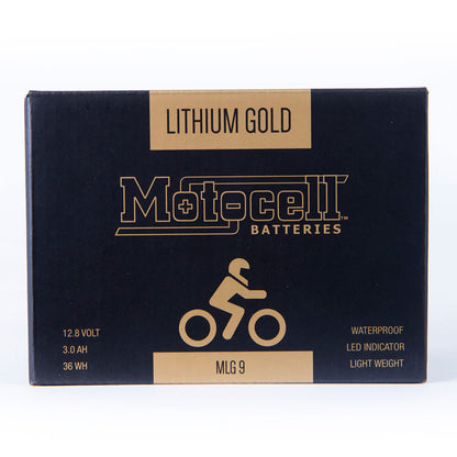 Motocell Batteries - MOTOCELL LITHIUM GOLD - MLG9 36WH CN8 (DG9.2 - UN3480) - Shark Leathers