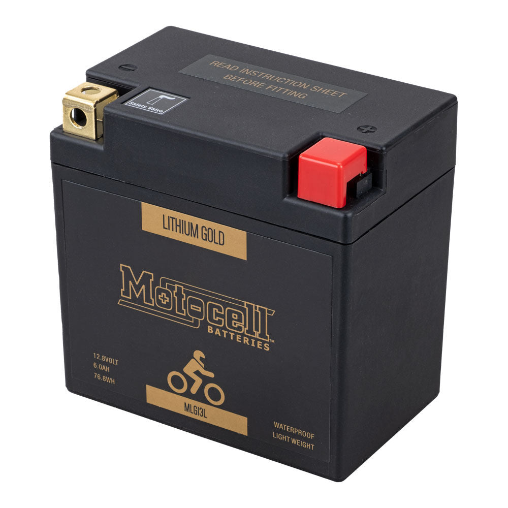 Motocell Batteries - MOTOCELL LITHIUM GOLD - HJ13L-FP 3.5AH 42WH (DG9.2 - UN3480) - Shark Leathers