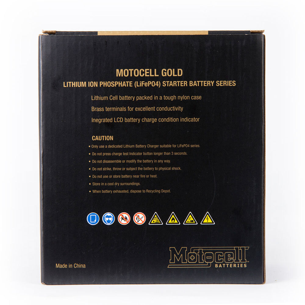 Motocell Batteries - MOTOCELL LITHIUM GOLD - MLG14B 48WH CN8 (DG9.2 - UN3480) - Shark Leathers